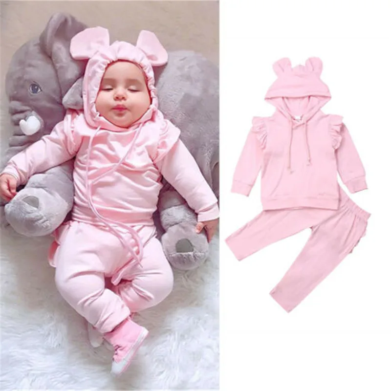 2019 Cute Autumn Kids Baby Girls Solid 2Pcs Sets Long Sleeve Ears Hooded Sweatshirt Ruffles Pants Baby Girl Cotton Outfits 0-24M
2019 Cute Autumn Kids Baby Girls Solid 2Pcs Sets Long Sleeve Ears Hooded Sweatshirt Ruffles Pants Baby Girl Cotton Outfits 0-24M
