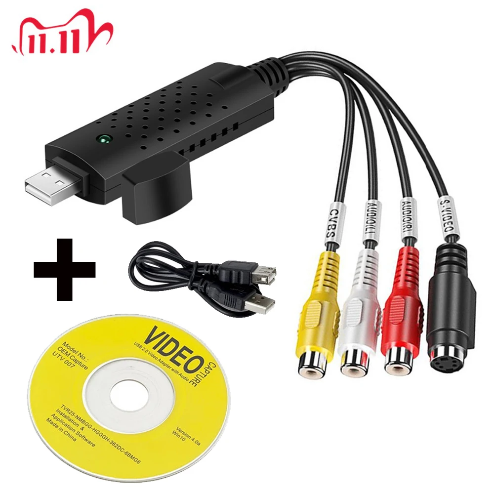 USB 2.0 TV 4 Channel Video Audio VHS to DVD HDD PC Converter device Capture Card Adapter UP Video tapes RCA Easy Cap GT Videos
USB 2.0 TV 4 Channel Video Audio VHS to DVD HDD PC Converter device Capture Card Adapter UP Video tapes RCA Easy Cap GT Videos