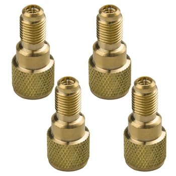 

4pcs Manifold Guage HVAC R134a Brass Adapter 1/4" Male to 1/2" ACME Female Charging Hose to Vacuum Pump