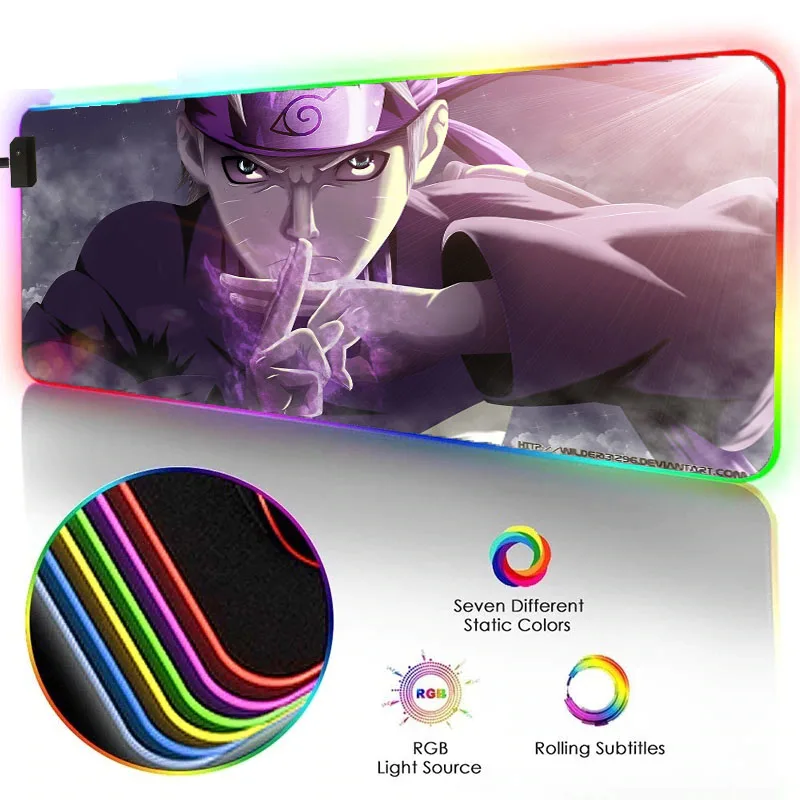 Mairuige Naruto Naruto RGB Animation Mouse Pad LED Color Lighting Computer Notebook Keyboard Game Accessories Large Mouse Pad
Mairuige Naruto Naruto RGB Animation Mouse Pad LED Color Lighting Computer Notebook Keyboard Game Accessories Large Mouse Pad