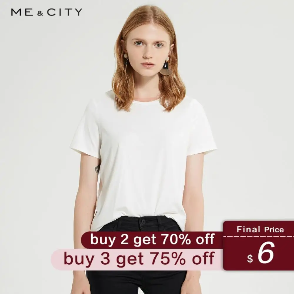 Me&city New Cotton Aesthetics Tshirt Solid Color Short Sleeve Tops&Tees Fashion Casual Sexy Round neck T Shirt
Me&city New Cotton Aesthetics Tshirt Solid Color Short Sleeve Tops&Tees Fashion Casual Sexy Round neck T Shirt