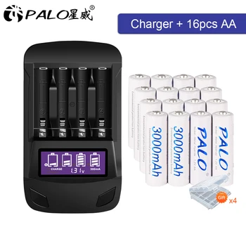 PALO Original AA battery rechargeable 4-16 pcs AA rechargeable battery 1.2V nimh+LCD USB AA AAA battery charger 
PALO Original AA battery rechargeable 4-16 pcs AA rechargeable battery 1.2V nimh+LCD USB AA AAA battery charger