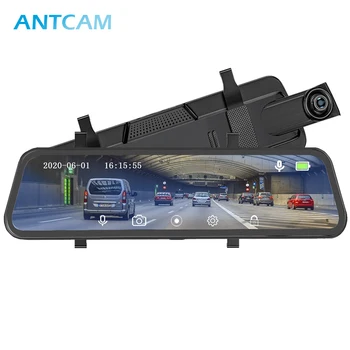 

ANTCAM 10 inch Car Stream Mirror DVR dual Camera Dash cam FHD 1080P Night Vision 24 Hours Parking monitoring auto video recorder