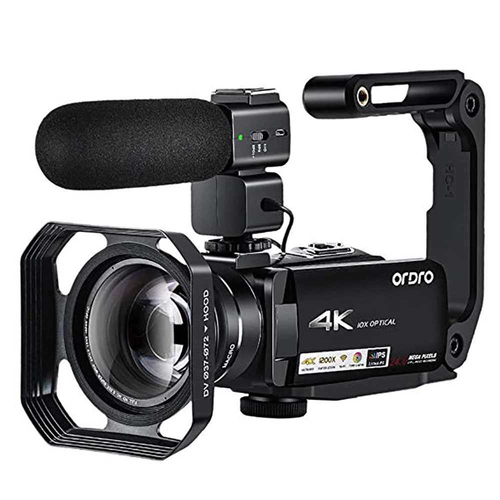 4K Camcorder Video Camera WiFi 10X Optical Zoom with Microphone Wide Angle Lens Video Stabilizer
4K Camcorder Video Camera WiFi 10X Optical Zoom with Microphone Wide Angle Lens Video Stabilizer