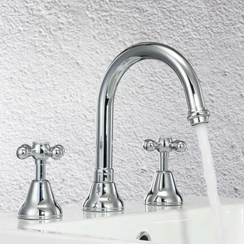 Luxury Bathroom Basin Sink Faucet 3 Holes Double Handle Hot and Cold Mixer Water Bathbasin Bathtub Taps
Luxury Bathroom Basin Sink Faucet 3 Holes Double Handle Hot and Cold Mixer Water Bathbasin Bathtub Taps