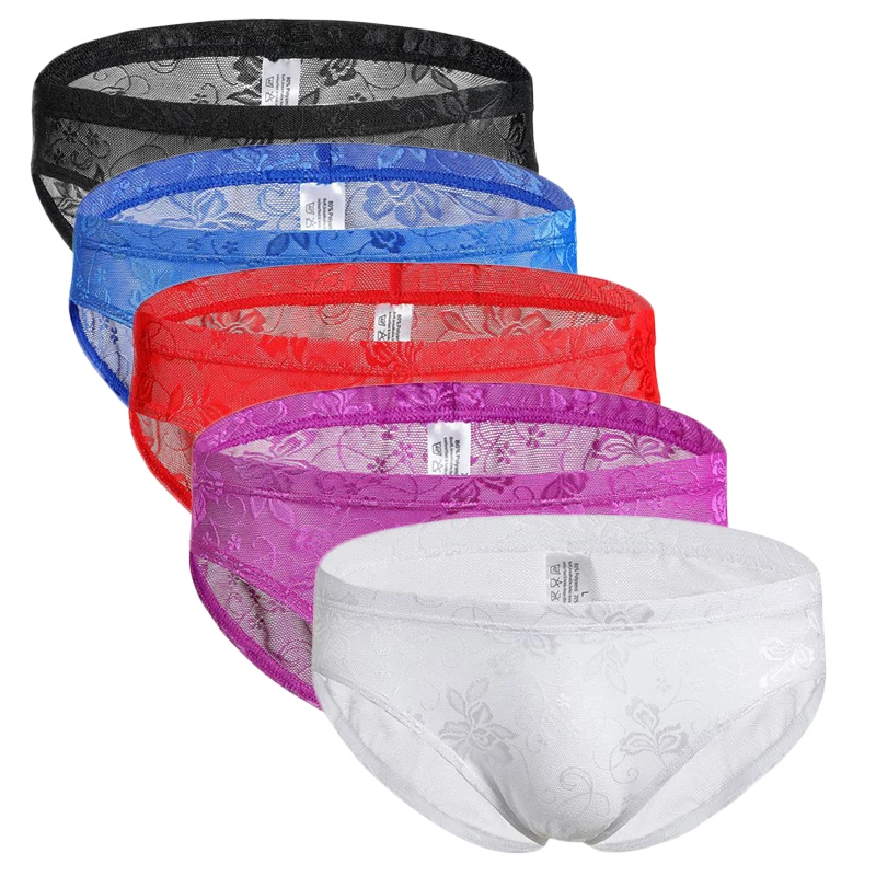 5PCS Mens Underwear Briefs Mesh Lace Floral Male Panties Low Waist Man Gay Soft Sexy Underpants Summer Thin Breathable Underwear
5PCS Mens Underwear Briefs Mesh Lace Floral Male Panties Low Waist Man Gay Soft Sexy Underpants Summer Thin Breathable Underwear
