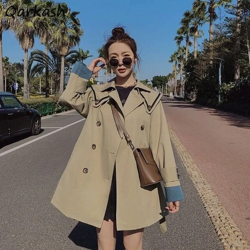 Trench Women Patchwork Simple New Windbreaker British Style Design Loose Coat Spring Autumn Ulzzang Vintage A-LINE Outwear Chic
Trench Women Patchwork Simple New Windbreaker British Style Design Loose Coat Spring Autumn Ulzzang Vintage A-LINE Outwear Chic