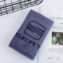 30*30CM 3D cor Etiqueta Do Carro Lavar Toalha De Microfibra de Limpeza Do Carro Para Seat Leon Altea Ibiza cupra Cinto racing Car Styling(China)