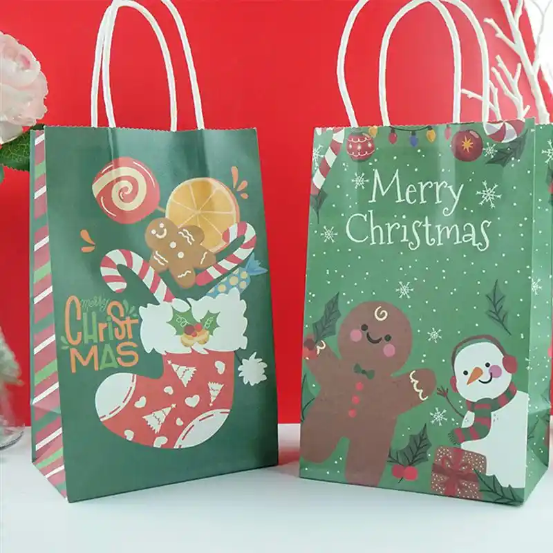 pcs candy bags with handle cute christmas cartoon portable party