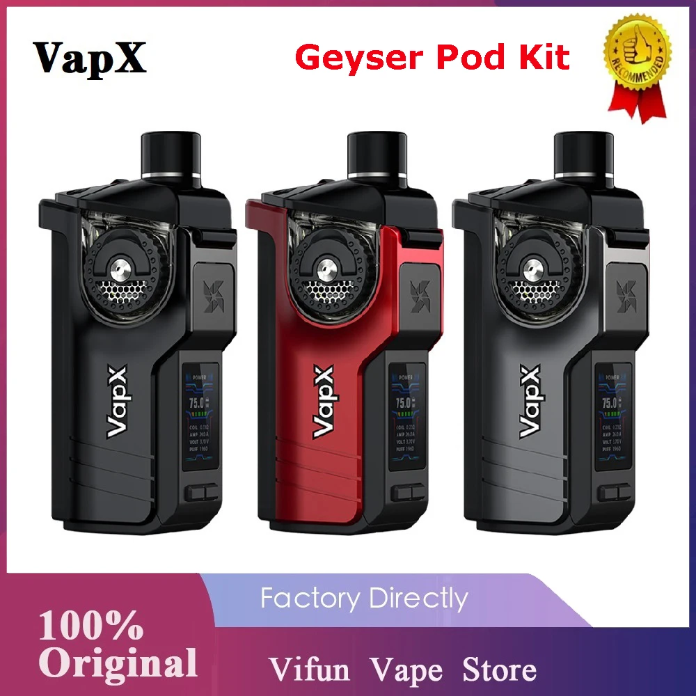 Электронная сигарета VapX Geyser Pod с аккумулятором 21700/18650 100 Вт картриджем 6 5/5