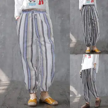 2020 ZANZEA Women's Pants Casual Elastic Waist Long Trousers Striped Harem Pants Female Loose Pockets Wide Legs Pantalones Mujer
2020 ZANZEA Women's Pants Casual Elastic Waist Long Trousers Striped Harem Pants Female Loose Pockets Wide Legs Pantalones Mujer