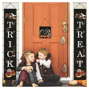 Halloween Banner Trick or Treat Home Door Sign Party Decoration Shining Knitted Polyester Black with White Banner
Halloween Banner Trick or Treat Home Door Sign Party Decoration Shining Knitted Polyester Black with White Banner