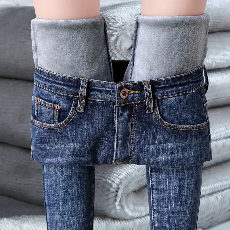 Plus Velvet Skinny Jeans Women Winter Bleached Pencil Jeans Warm Fleece Slim Thermal Pant Female Ankle-Length Basic Denim Pant
Plus Velvet Skinny Jeans Women Winter Bleached Pencil Jeans Warm Fleece Slim Thermal Pant Female Ankle-Length Basic Denim Pant