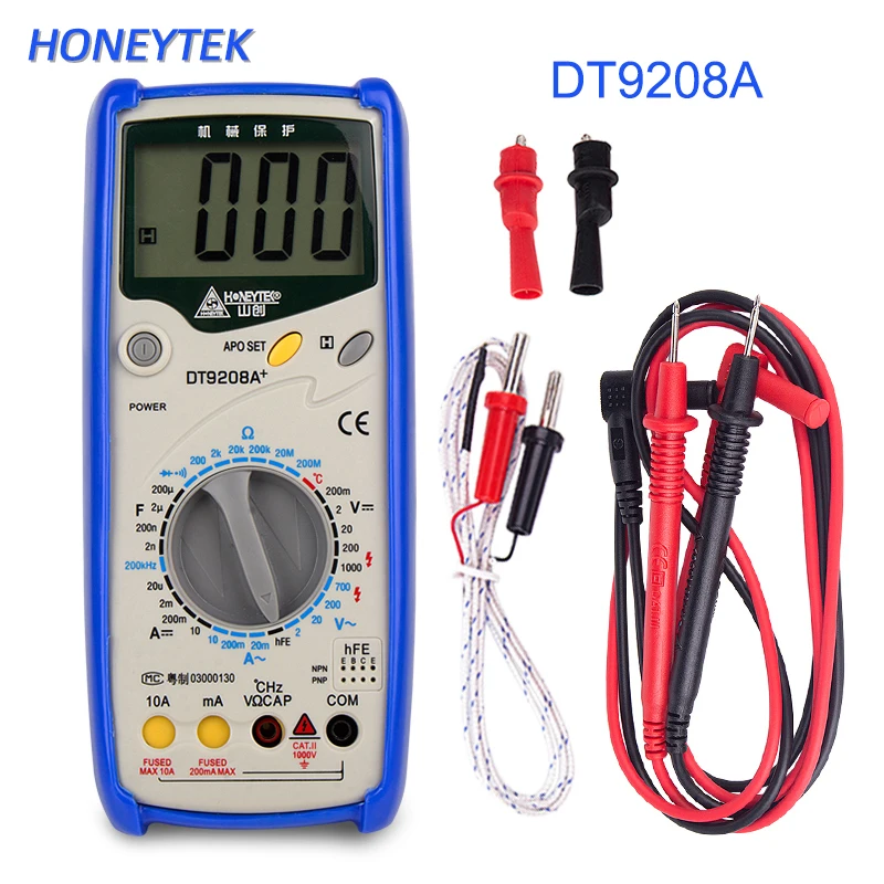 HONEYTEK Digital multimeter DT9208A AC DC LCD Display Electric Handheld Voltmeter Ammeter Ohm Capacitance Tester Digital Meter
HONEYTEK Digital multimeter DT9208A AC DC LCD Display Electric Handheld Voltmeter Ammeter Ohm Capacitance Tester Digital Meter