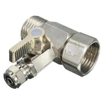 RO Feed Water Adapter 1/2" to 1/4" Ball Valve Faucet Tap Feed Reverse Osmosis Silver