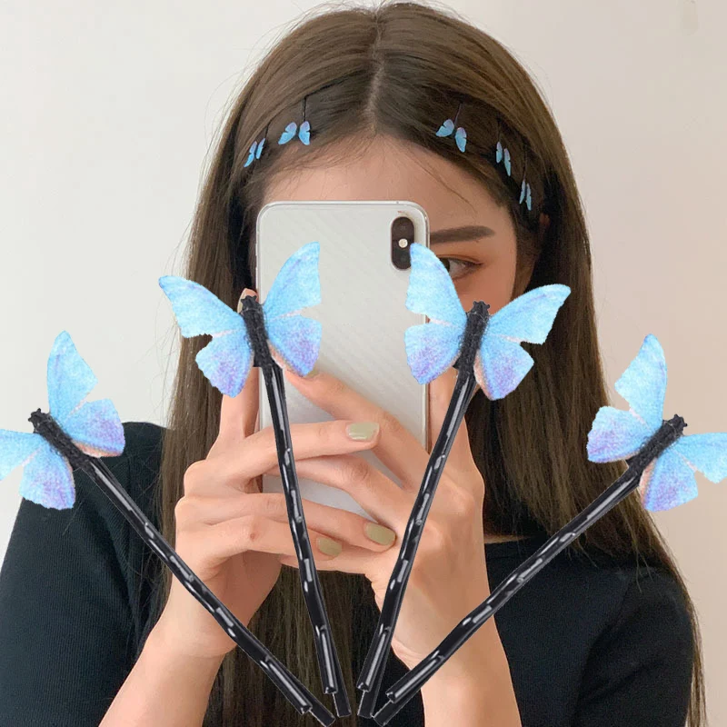 4pcs Vintage Blue Butterfly Hairgrips Hair Clips Wave Hairpins Hair Jewelry for Women Gilrs Romantic Head Decorations Barrettes
4pcs Vintage Blue Butterfly Hairgrips Hair Clips Wave Hairpins Hair Jewelry for Women Gilrs Romantic Head Decorations Barrettes