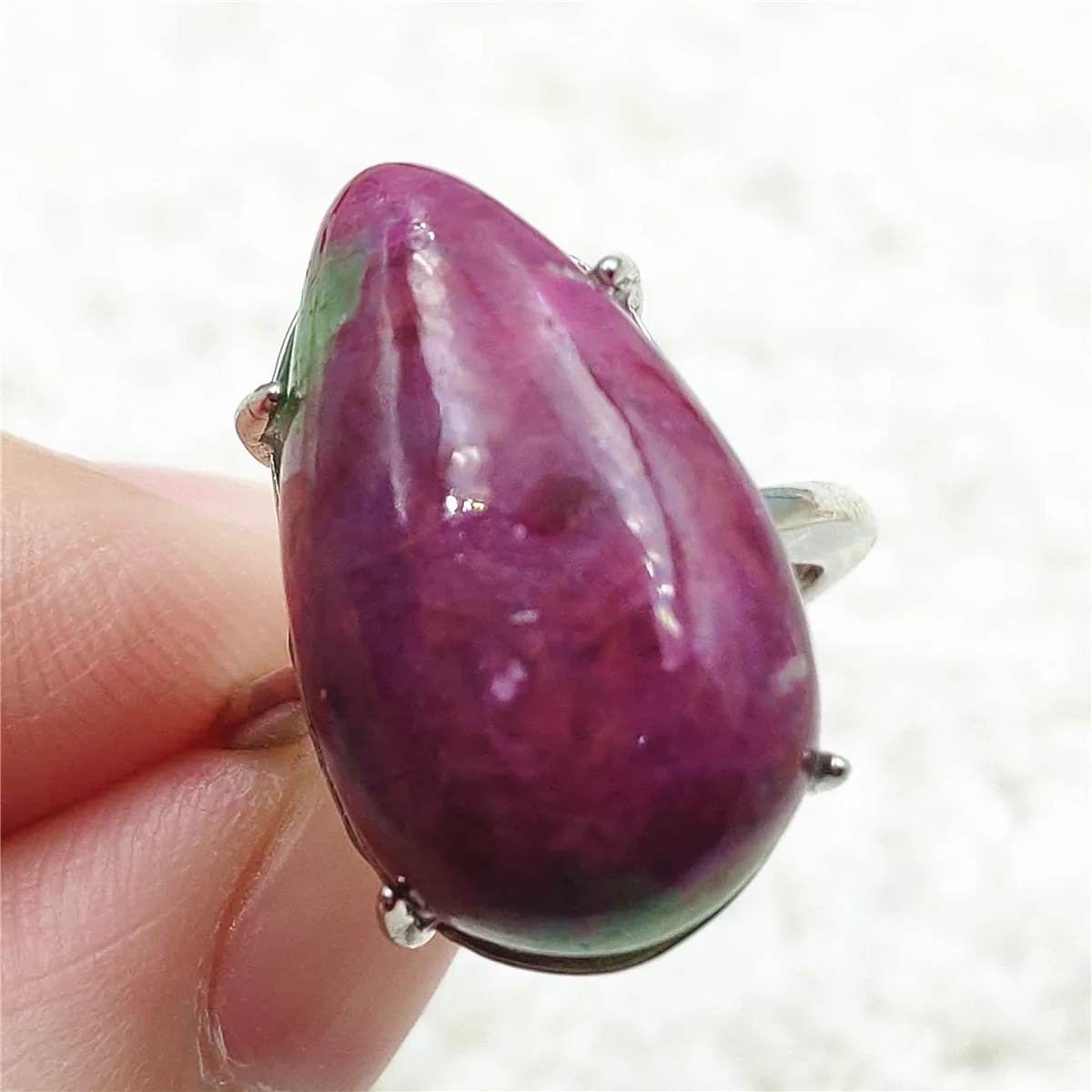 Anillo ajustable de plata con zoisita con rubi -1d1 - Lote 20 Anillo ajustable de plata con zoisita con rubi -1d1 - Lote 20
