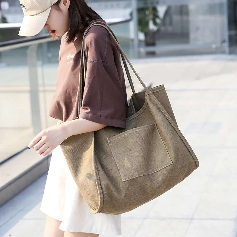 2019 New Style Literature And Art Retro Large Capacity Portable Canvas Bag Women's Korean-style Versatile Students Shopping Clas 
2019 New Style Literature And Art Retro Large Capacity Portable Canvas Bag Women's Korean-style Versatile Students Shopping Clas