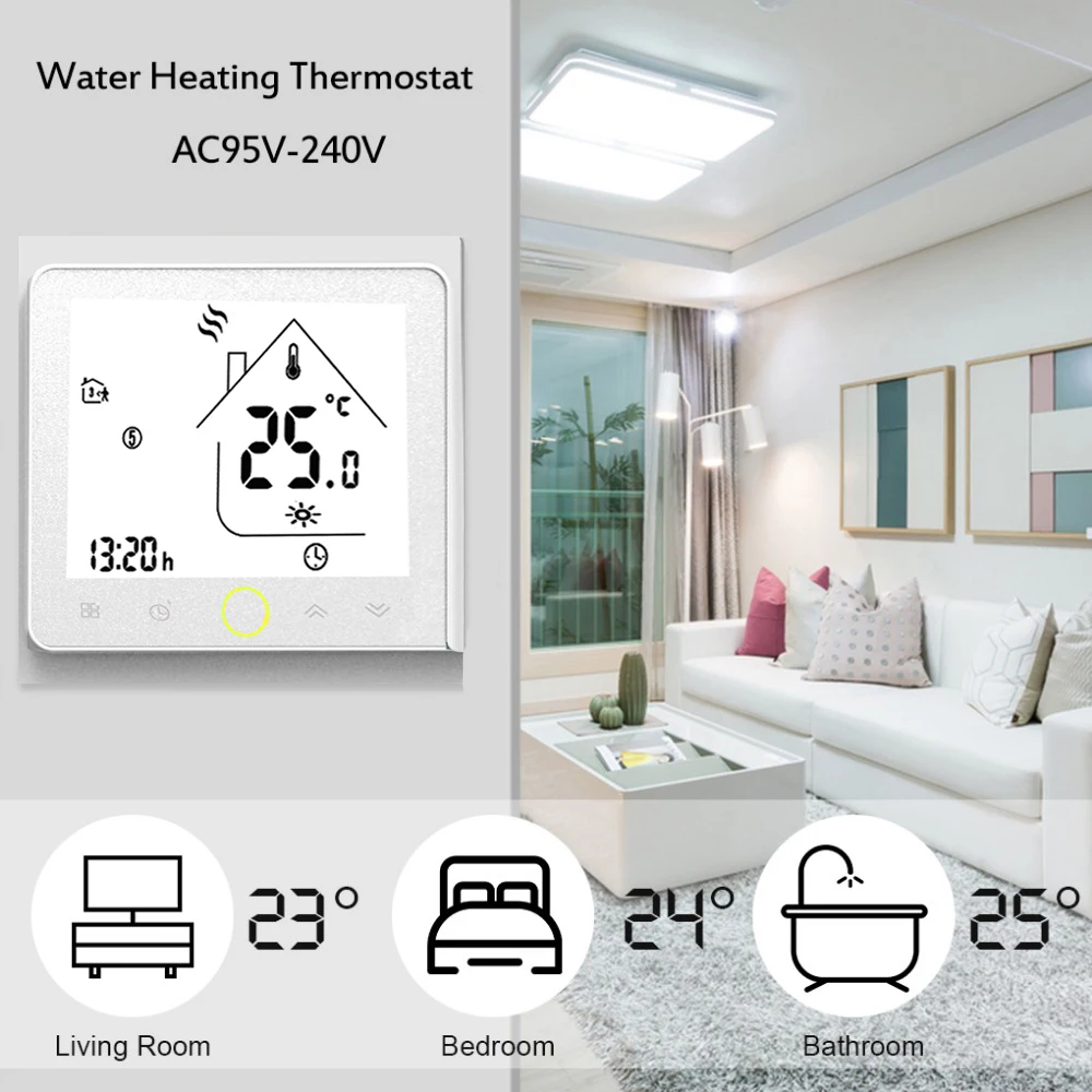 Wifi Thermostat Smart Temperature Controller Water Heating Temperature Controller LCD Display Touch Screen Thermostat 3A
Wifi Thermostat Smart Temperature Controller Water Heating Temperature Controller LCD Display Touch Screen Thermostat 3A