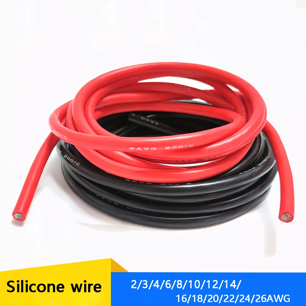 Фото Супермягкий силиконовый кабель 20/10 метров 4 6 8 12 14 16 18 20 22 24awg термостойкий медный