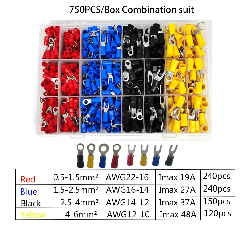 Fully Insulated Fork U-Shaped Terminal Connector Classification Kit Wire Crimping Spade Ring Terminal
Fully Insulated Fork U-Shaped Terminal Connector Classification Kit Wire Crimping Spade Ring Terminal