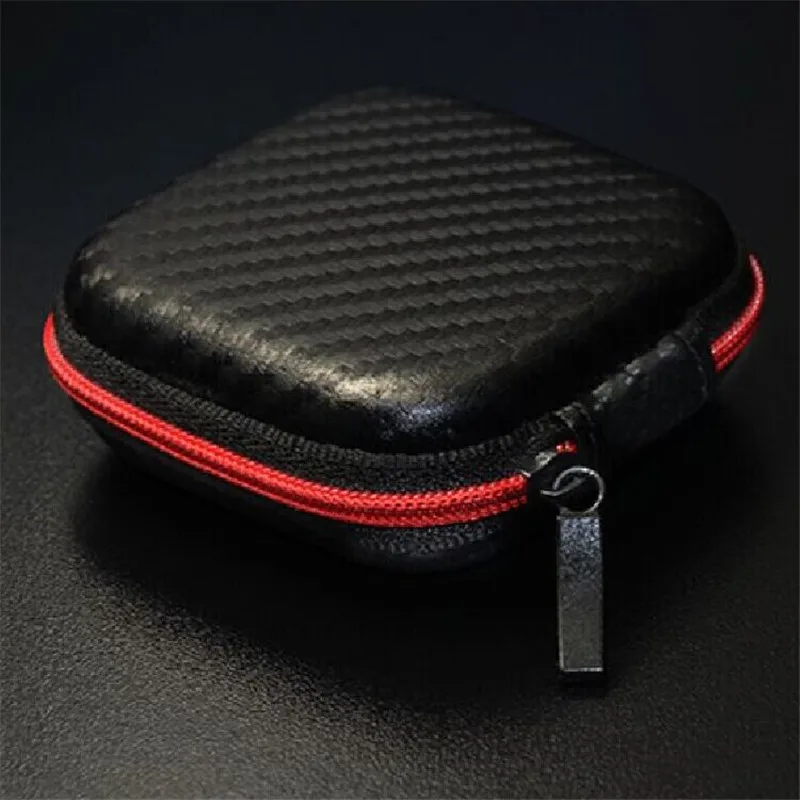 

Travel Carrying Case 7.5x7.5x3.5cm Black Coin Container Organizer Eva Earphone Storage Box Bluetooth Headphone Storage Box