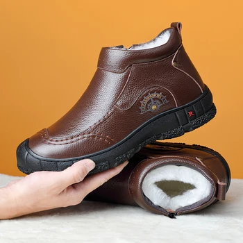 Monstceler Winter Men Genuine Leather Sheep Fur Boots High Top Keep Warm Design Shoes Non-slip Thick Bottom Snow Boots 18319
Monstceler Winter Men Genuine Leather Sheep Fur Boots High Top Keep Warm Design Shoes Non-slip Thick Bottom Snow Boots 18319