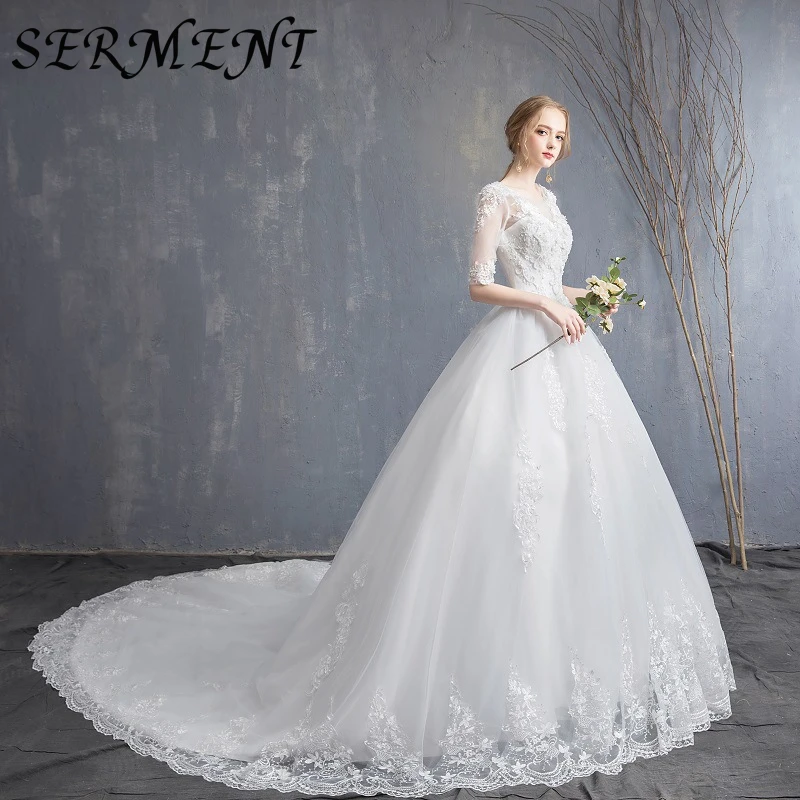 Bride Princess Dream Long Tail Mori Vibrating Simple Short Sleeve Spring and Summer French Wedding Dress 2019 New
Bride Princess Dream Long Tail Mori Vibrating Simple Short Sleeve Spring and Summer French Wedding Dress 2019 New