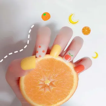 Summer Sweet Orange Fake Nail Art Stickers Ins Women Beauty Manicure Fruit Pattern Square False Nail Patches with Glue T 
Summer Sweet Orange Fake Nail Art Stickers Ins Women Beauty Manicure Fruit Pattern Square False Nail Patches with Glue T
