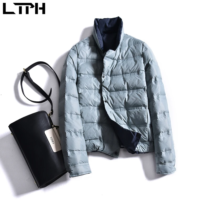 LTPH Fashion reversible wear White Duck Down Jacket Solid Thin Warm Single Breasted long sleeve Parkas 2020 Winter New Outwear
LTPH Fashion reversible wear White Duck Down Jacket Solid Thin Warm Single Breasted long sleeve Parkas 2020 Winter New Outwear