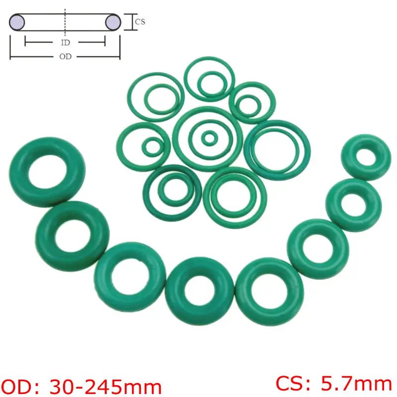 Уплотнительное кольцо из флюоровой резины CS 5 7 мм OD30 245mm Green FKM уплотнительное