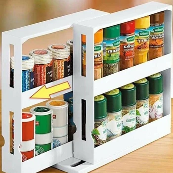 2 Tiers Rotatable Rack Seasoning Spice Jar Shelf Organizer Kitchen Storage Rack storage Spice Organizer Storage Rack
2 Tiers Rotatable Rack Seasoning Spice Jar Shelf Organizer Kitchen Storage Rack storage Spice Organizer Storage Rack