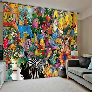 Customized size Luxury Blackout 3D Window Curtains For Living Room color flower and birds curtains
Customized size Luxury Blackout 3D Window Curtains For Living Room color flower and birds curtains