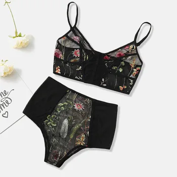 Fashion Bra Set Women Underwear V-Neck Floral Embroidered Push Up Lace Lingerie Black Crop Top And Panties Dropship
Fashion Bra Set Women Underwear V-Neck Floral Embroidered Push Up Lace Lingerie Black Crop Top And Panties Dropship