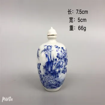 Chinese old beijing Old goods Blue and white porcelain snuff bottle Characters pattern
Chinese old beijing Old goods Blue and white porcelain snuff bottle Characters pattern