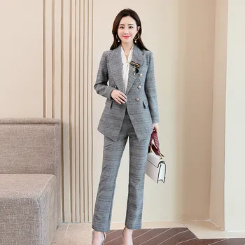 Women's suit 2019 autumn and winter new casual fashion temperament slim slimming wild print double-breasted two-piece set
Women's suit 2019 autumn and winter new casual fashion temperament slim slimming wild print double-breasted two-piece set