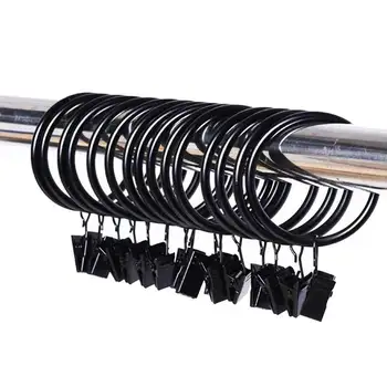 35 mm Diameter Pack of 30 Multi-Purpose Curtain Clip Curtain Rod Curtain Rings Curtain Rings with Clips - Black
35 mm Diameter Pack of 30 Multi-Purpose Curtain Clip Curtain Rod Curtain Rings Curtain Rings with Clips - Black
