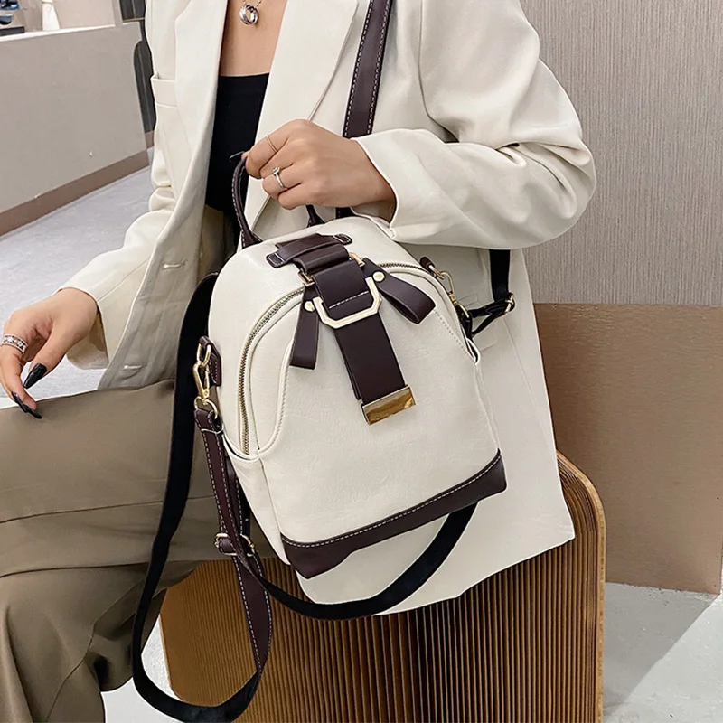 Small Leather Back Packs for Women Fashion Contrast Color Backpack MultiFunction Shoulder Back Bag Female Travel Bagpack Mochila
Small Leather Back Packs for Women Fashion Contrast Color Backpack MultiFunction Shoulder Back Bag Female Travel Bagpack Mochila