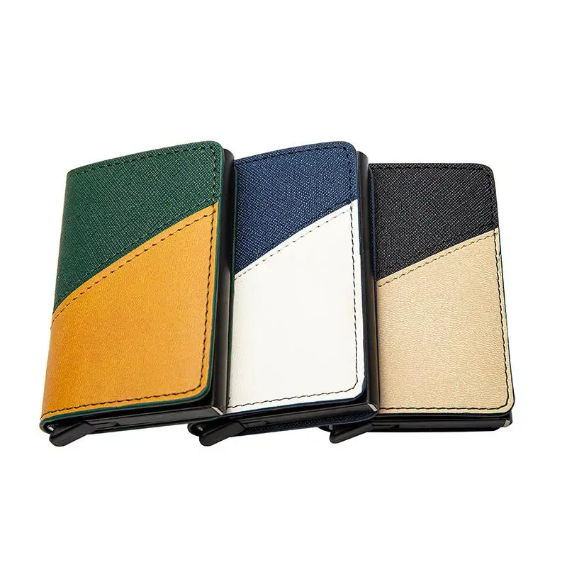 Bycobecy 2020 Mixed Color Pu Leather Aluminum Card Wallet RFID Card Holder Travel Card Case Patchwork Slim Mini Purse
Bycobecy 2020 Mixed Color Pu Leather Aluminum Card Wallet RFID Card Holder Travel Card Case Patchwork Slim Mini Purse