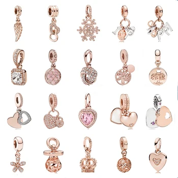 PDB DZ 08 Silver and Rose Gold pendants traditional crown heart of love guide Necklace Charm for original Bracelet. 
PDB DZ 08 Silver and Rose Gold pendants traditional crown heart of love guide Necklace Charm for original Bracelet.