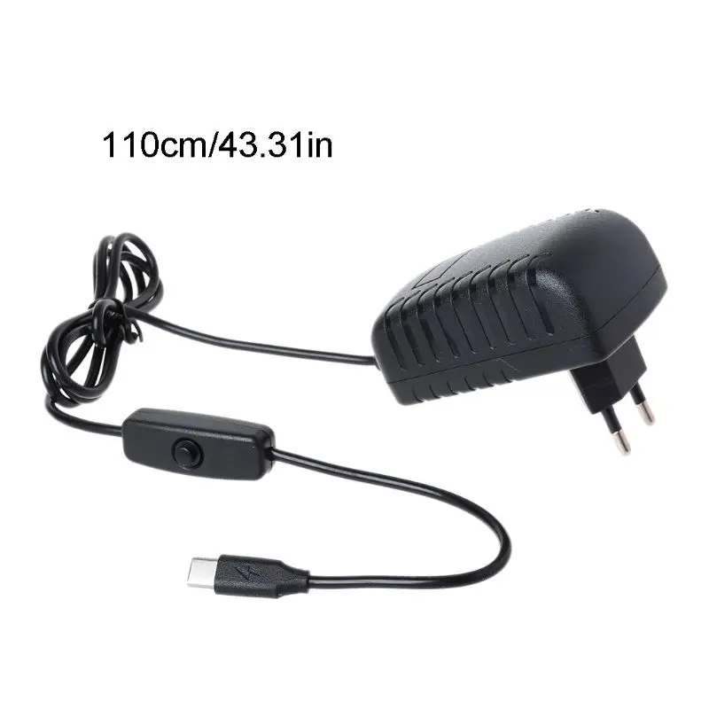 Type C Power Adapter USB Charger AC 100-240V to DC 5V 3A Power Supply with ON/OFF Switch for Raspberry Pi 4 Model B
Type C Power Adapter USB Charger AC 100-240V to DC 5V 3A Power Supply with ON/OFF Switch for Raspberry Pi 4 Model B
