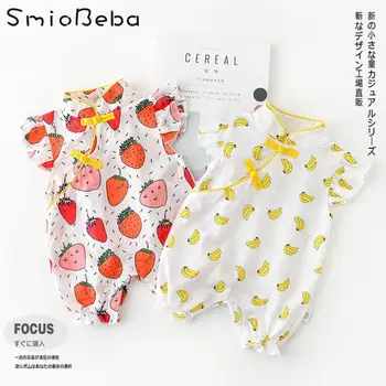 Summer Newborn Baby Girls Rompers Antique Style With Strawberries And Bananas Infantil Newborn Jumpsuit Yellow Baby Romper
Summer Newborn Baby Girls Rompers Antique Style With Strawberries And Bananas Infantil Newborn Jumpsuit Yellow Baby Romper