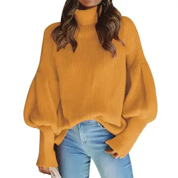 Winter Turtleneck Sweater Lantern Sleeve Loose Ladies Tops Thick Solid Women Knitted Pullovers Femme
Winter Turtleneck Sweater Lantern Sleeve Loose Ladies Tops Thick Solid Women Knitted Pullovers Femme