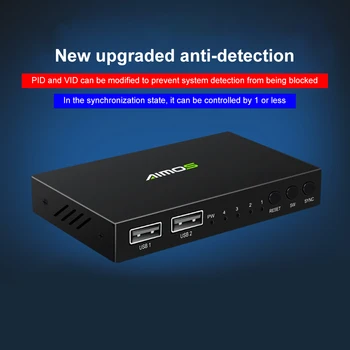 Mouse Synchroniser Controller with one-button four-port USB Keyboard KVM Switch Splitter Computer Synchronizer USB Synchronizer
Mouse Synchroniser Controller with one-button four-port USB Keyboard KVM Switch Splitter Computer Synchronizer USB Synchronizer