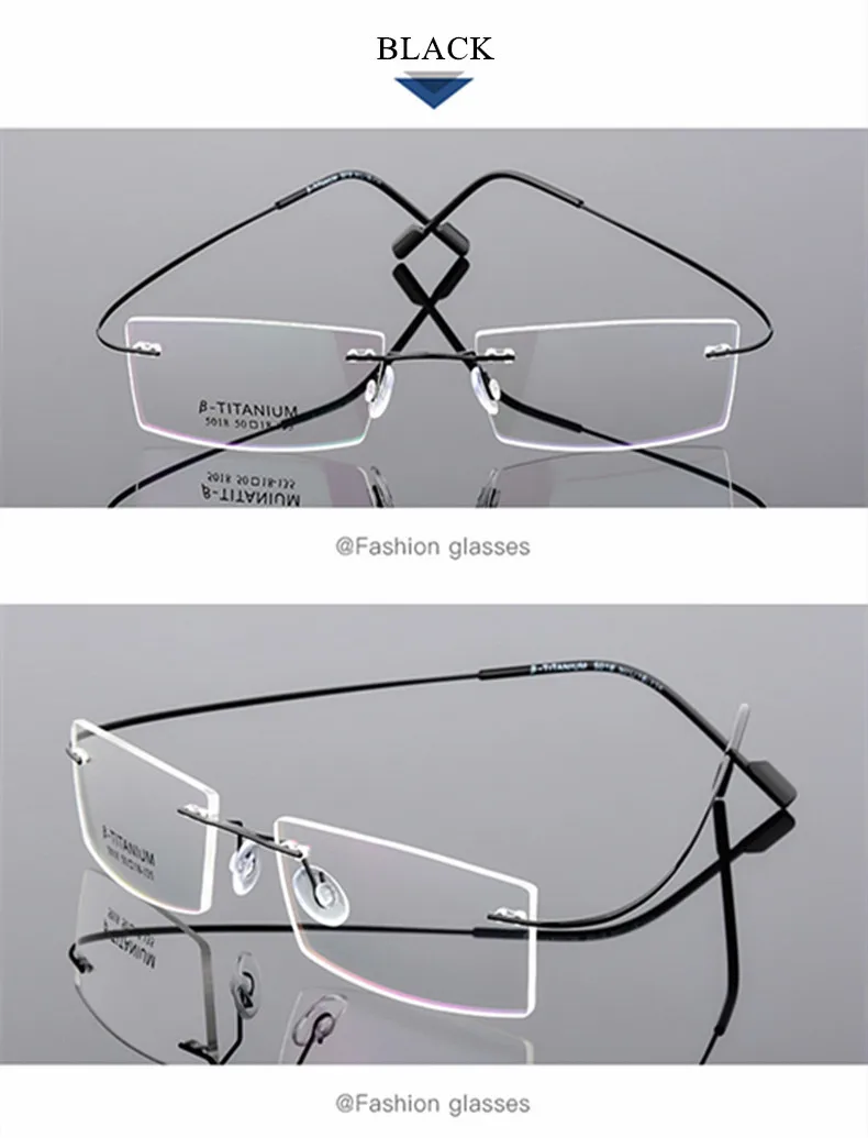 5Z18 Tytanowe Lekkie okulary korekcyjne bezramkowe Elastyczne zauszniki z pamięcią -0,5 -1 -1,5 -2 -2,5 -3 -4 -5 13 Hdec6c0a38b3841afa7a6d2a3d4de03b5R