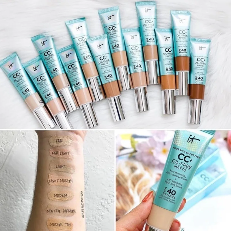 It Cosmetics Foundation Cream Matter Oil-Control Makeup Base Full Cover Dark Circle Eyes SPF 40 Make Up Skin Brighten Cream
It Cosmetics Foundation Cream Matter Oil-Control Makeup Base Full Cover Dark Circle Eyes SPF 40 Make Up Skin Brighten Cream