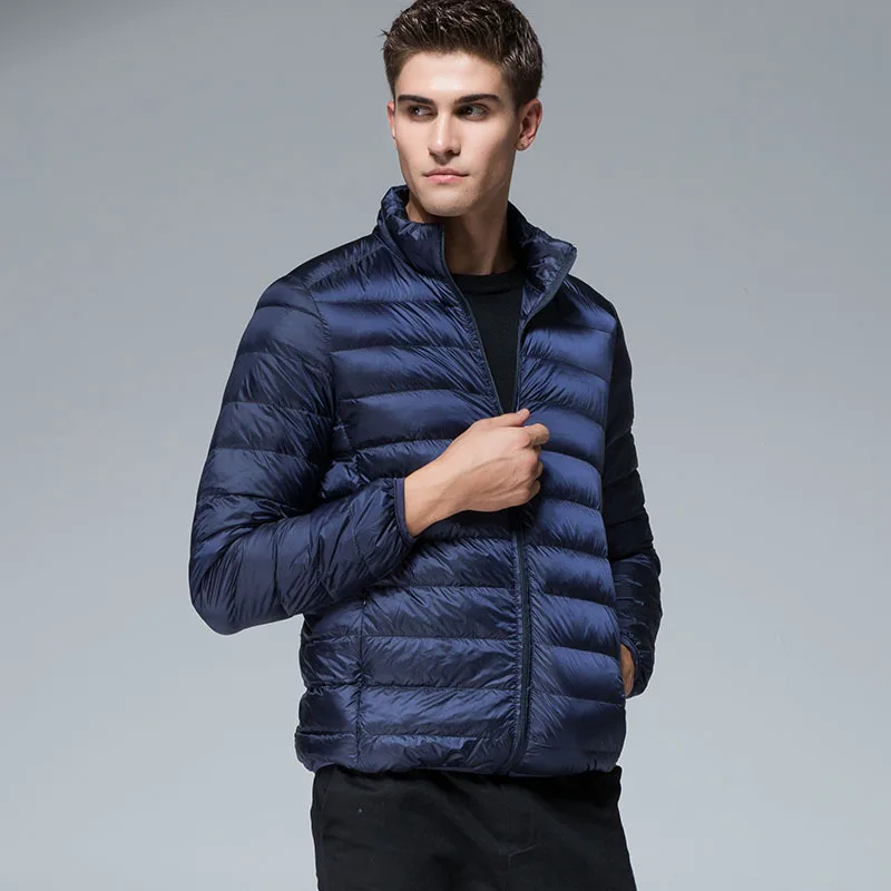 Men's Navy Jackets Warm Duck Down Filler Light Thin Style 2019 Spring Autumn Male Casual Streetwear Coat Stand Collar Black Blue
Men's Navy Jackets Warm Duck Down Filler Light Thin Style 2019 Spring Autumn Male Casual Streetwear Coat Stand Collar Black Blue
