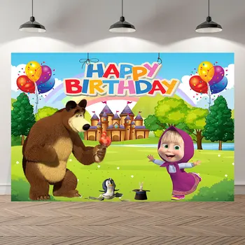 SeekPro Cartoon Masha and bear girls birthday party Photo Background Printed Professional Indoor Photographic Studio Backdrop
SeekPro Cartoon Masha and bear girls birthday party Photo Background Printed Professional Indoor Photographic Studio Backdrop