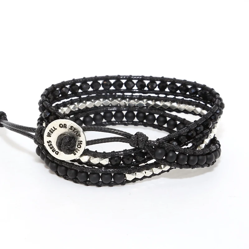 2019 Vintage Alloy Beads Wrap Bracelets Silver Alloy Beads Black Crystal Braid Bracelet Handmade Leather Bracelets Jewelry
2019 Vintage Alloy Beads Wrap Bracelets Silver Alloy Beads Black Crystal Braid Bracelet Handmade Leather Bracelets Jewelry