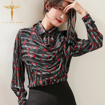 Black Print Blouse Women Long Sleeve Shirt Vintage Polka Dot Tops Office Lady Elegant Blusas Vintage Casual Female Blouse 2020
Black Print Blouse Women Long Sleeve Shirt Vintage Polka Dot Tops Office Lady Elegant Blusas Vintage Casual Female Blouse 2020